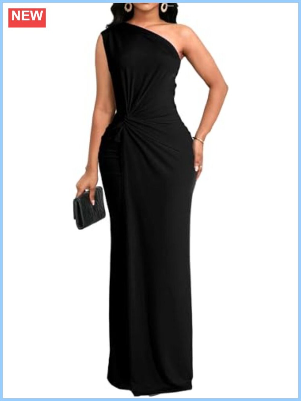Women's Long Formal Evening Gown One Shoulder Bodycon Maxi Dress Wedding Guest